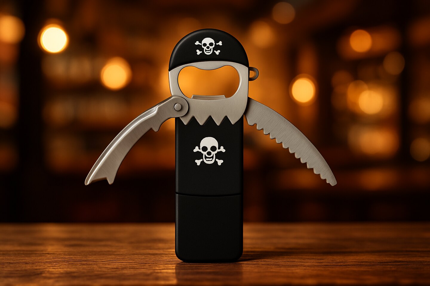 Legless Piraten Flesopener in een sfeervolle kroeg